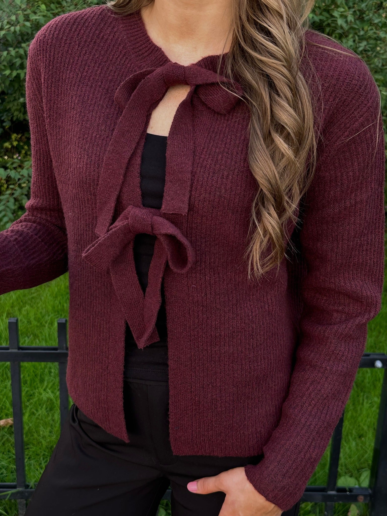PCSILLY Knit Cardigan - Tawny Port